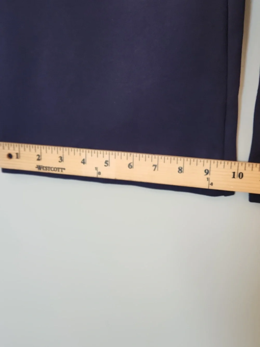 J.McLaughlin Navy Blue Wide / Straight Leg Pants Side Zip Ponte Knit 4 30x29 - Picture 4 of 10